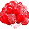 Red Balloons and Red Confetti Balloon 12 inches 60 Pack Premium Latex red Balloons with Red Ribbon